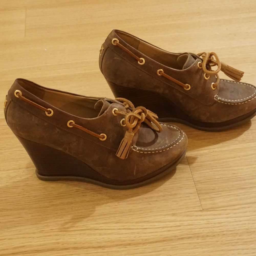 Sperry Brown Wedges Size 6
